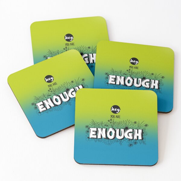 Item preview, Hey you are enough – Self love quote - Full Print – Green Blue designed and sold by petraholzknecht.