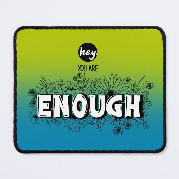 Item preview, Hey you are enough – Self love quote - Full Print – Green Blue designed and sold by petraholzknecht.