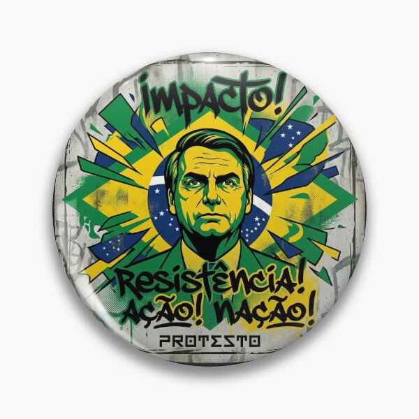 Artikelvorschau, Jair Bolsonaro im Vintage-80er-Jahre-Poster-Stil | Retro-T-Shirt-Design im Used-Look entworfen und verkauft von DarioTactical.