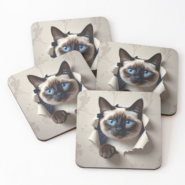 Item preview, 3D Cat Illusion – Cat Peering Through Paper Wall designed and sold by The Digital Compass.