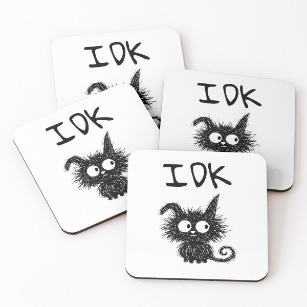 Item preview, Funny Black Cat – IDK Mood | Doodle Cat Meme designed and sold by moodiecatshop.