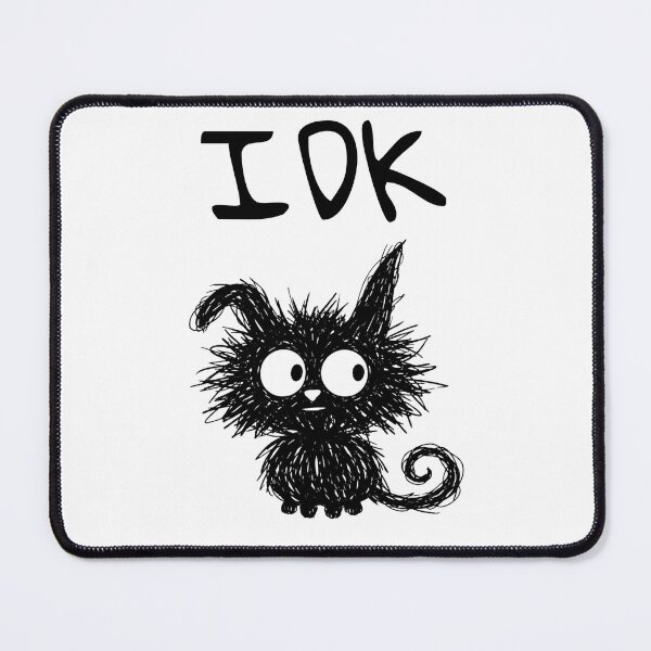 Item preview, Funny Black Cat – IDK Mood | Doodle Cat Meme designed and sold by moodiecatshop.