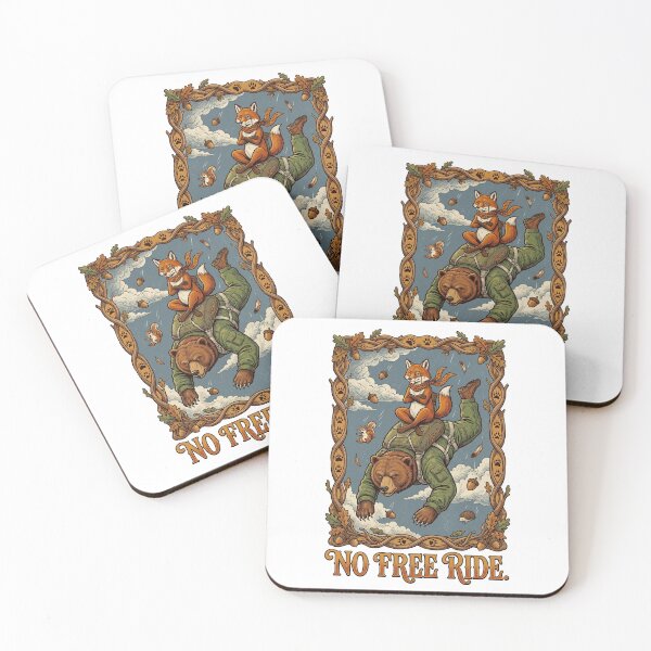 Item preview, Fox Riding on Bear Back No Free Ride designed and sold by TeeARTHY.