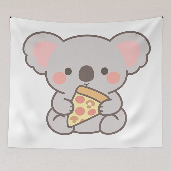 Item preview, Kawaii Cute Koala Eating a Slice of Pizza designed and sold by Owcomm.