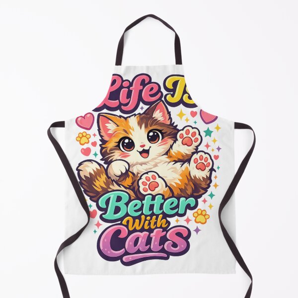 Item preview, Life Is Better With Cats Cute Colorful Kitten Cat Lover Retro T-Shirt designed and sold by Amitabr14.