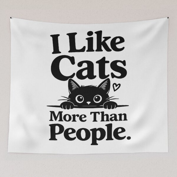 Item preview, I Like Cats More Than People – Cute Introvert Cat Design designed and sold by blankTeeShirt.
