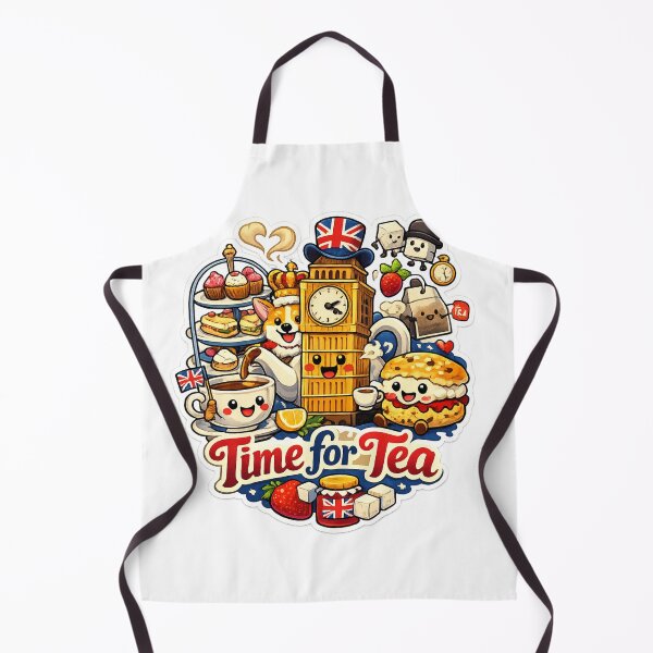 Item preview, Time for Tea Cute British Design – Kawaii Afternoon Tea UK Culture Illustration designed and sold by GarnerSupplyCo.