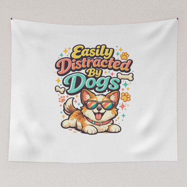 Item preview, Easily Distracted By Dogs Cute Sunglasses Puppy Funny Dog Lover Shirt designed and sold by Amitabr14.