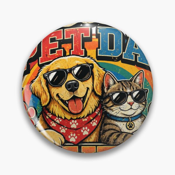 Item preview, Best Pet Dad Ever Funny Cool Dog Cat Retro Pet Lover T-Shirt designed and sold by Amitabr14.