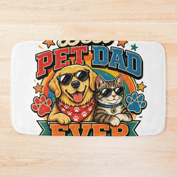 Item preview, Best Pet Dad Ever Funny Cool Dog Cat Retro Pet Lover T-Shirt designed and sold by Amitabr14.