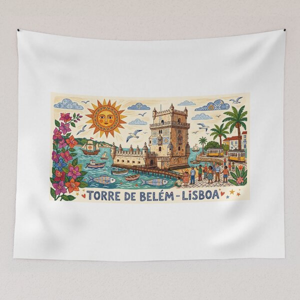 Item preview, Torre de Belém Lisbon - Colorful Art Ilustration of Portugal designed and sold by Paulocdias.