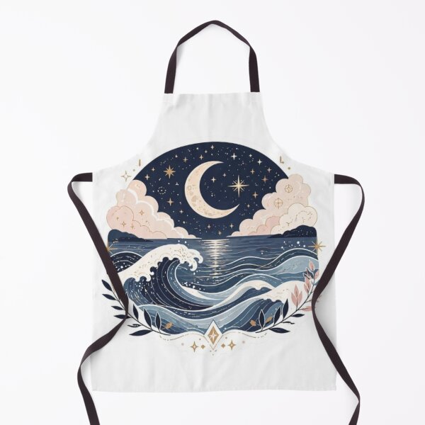 Item preview, Magical Moonlit Sea Waves Aesthetic Sticker designed and sold by THAMIM REALITY 2.0.