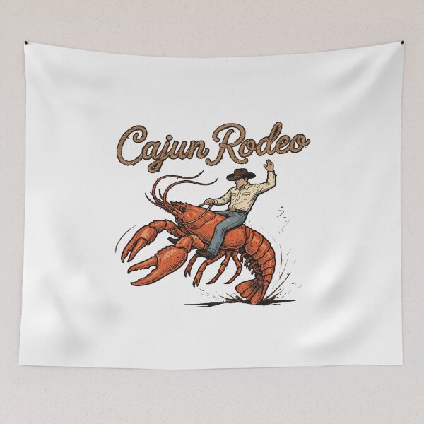Item preview, Cajun Rodeo Funny Cowboy Riding Crawfish Louisiana Humor Crawfish Boil designed and sold by Thread&Fable.