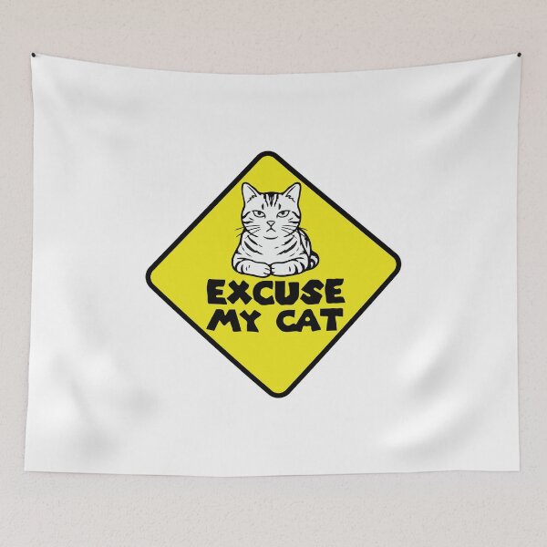 Item preview, Cat Caution Excuse My Cat designed and sold by Gkinoki.