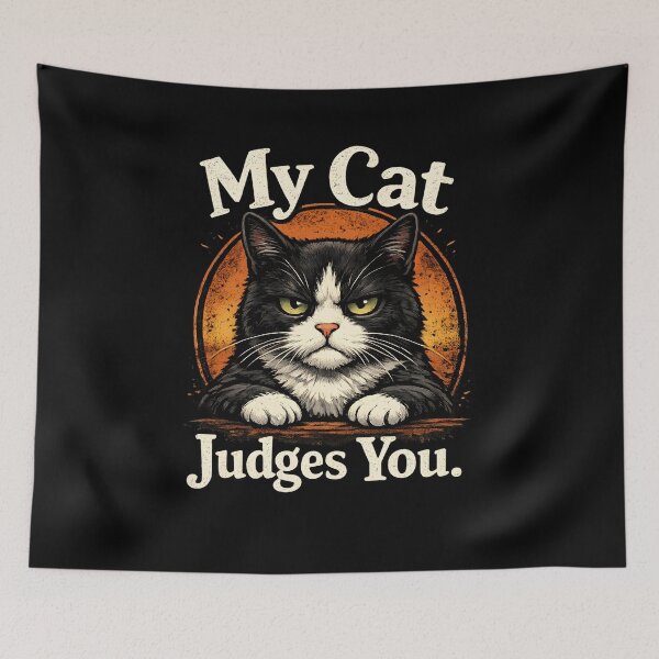 Item preview, My Cat Judges You – Funny Grumpy Cat Vintage Design designed and sold by blankTeeShirt.
