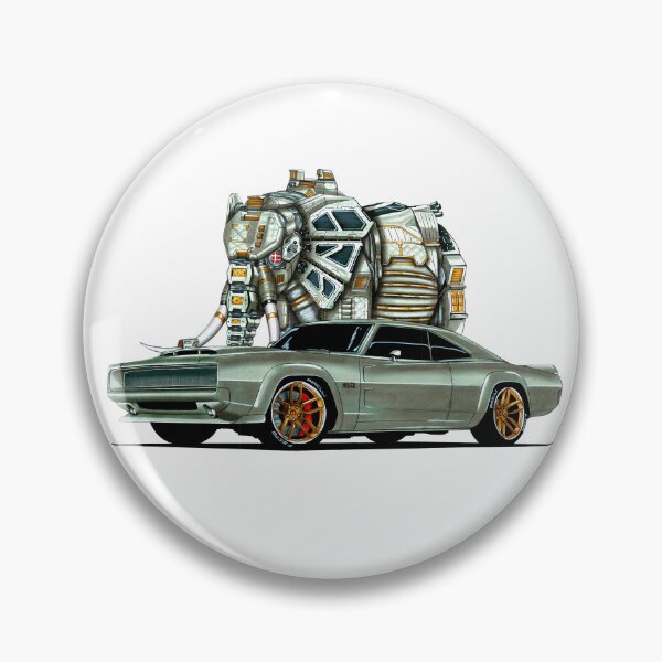 Artikelvorschau, Exklusive Zeichnung des legendären amerikanischen Restomod-Muscle-Cars 1968 Super Charger Hellephant Mopar V8 entworfen und verkauft von Cars23.