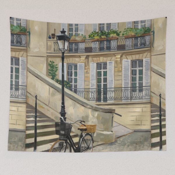 Item preview, French Bicycle Street Art | European Apartment Street Art designed and sold by CARRAANN.