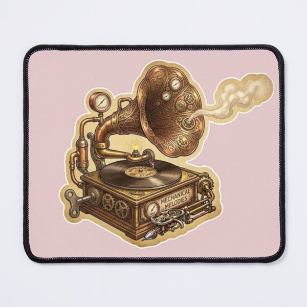 Item preview, Steampunk Mechanical Phonograph & Vinyl Soul designed and sold by ArpaliLab Studio.
