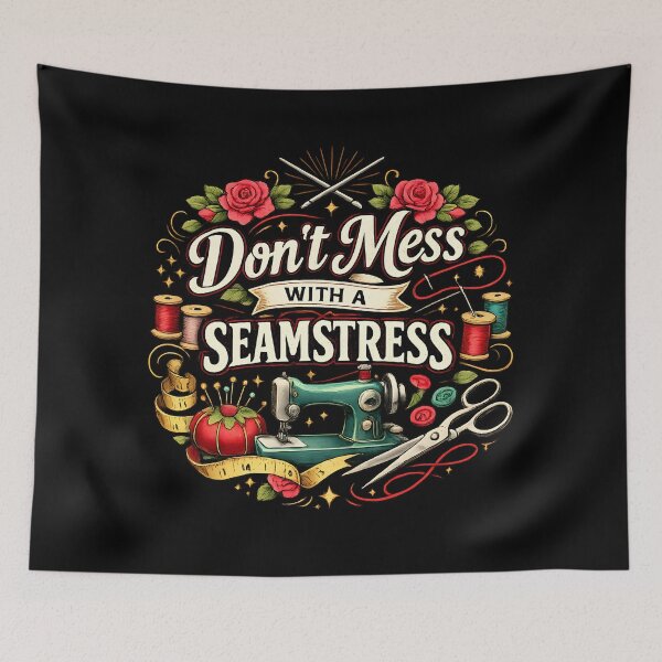 Item preview, Don’t Mess With a Seamstress – Vintage Sewing Lover Design designed and sold by blankTeeShirt.