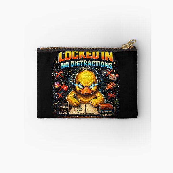Item preview, Locked In No Distractions Duck – Focus Discipline Motivational Graphic, Productivity Mindset Streetwear Design designed and sold by FunkyVista.