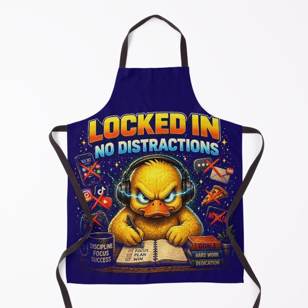 Item preview, Locked In No Distractions Duck – Focus Discipline Motivational Graphic, Productivity Mindset Streetwear Design designed and sold by FunkyVista.