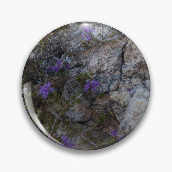 Item preview, Purple Wildflowers Growing From a Rocky Crevice on Limestone Cliff Close-Up Showing Resilience designed and sold by Nmallia.