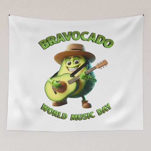 Item preview, Avocado with a Guitar - World Music Day designed and sold by Art-Arcade6.