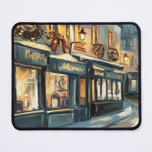 Item preview, French Christmas – Cozy Winter Street Scene Painting. Art by Carraann designed and sold by CARRAANN.