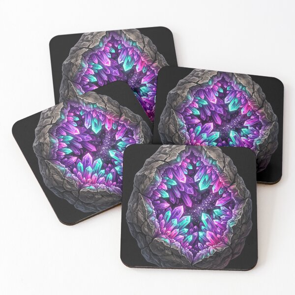 Item preview, Glowing Neon Geode Crystal | Rockhound Geology & Mineral Art designed and sold by PiotrT.