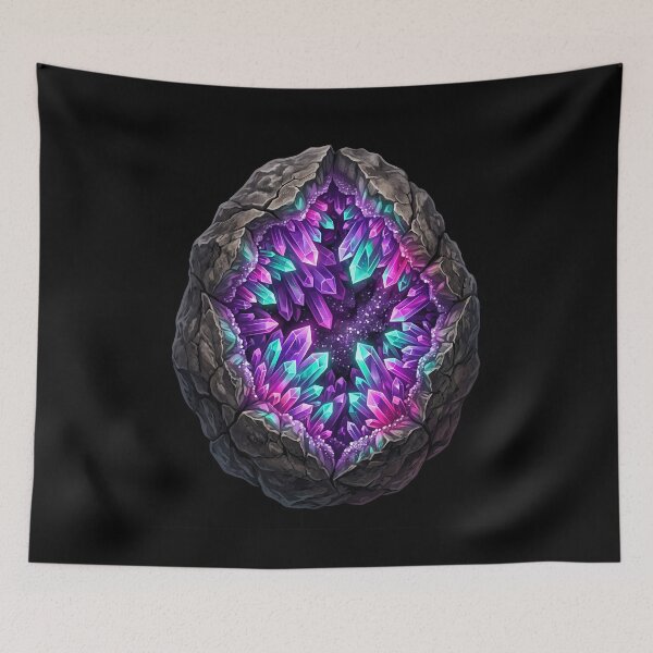 Item preview, Glowing Neon Geode Crystal | Rockhound Geology & Mineral Art designed and sold by PiotrT.