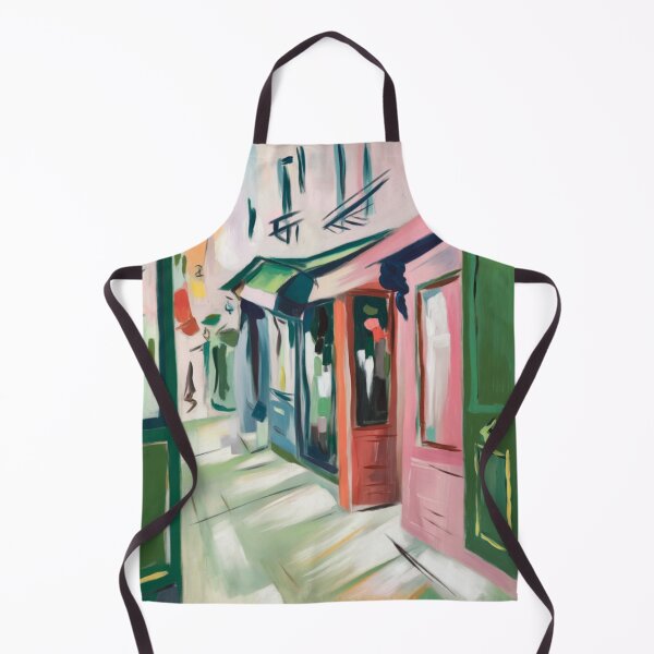 Item preview, French Streetscape Painting – Vibrant Shops | Fauvist Style designed and sold by CARRAANN.