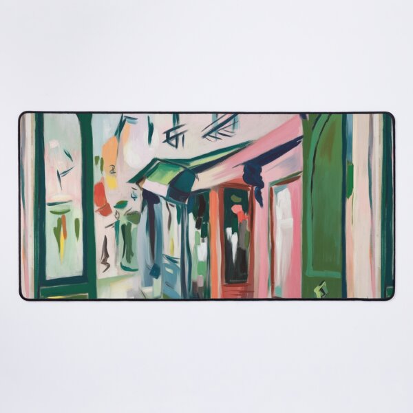 Item preview, French Streetscape Painting – Vibrant Shops | Fauvist Style designed and sold by CARRAANN.