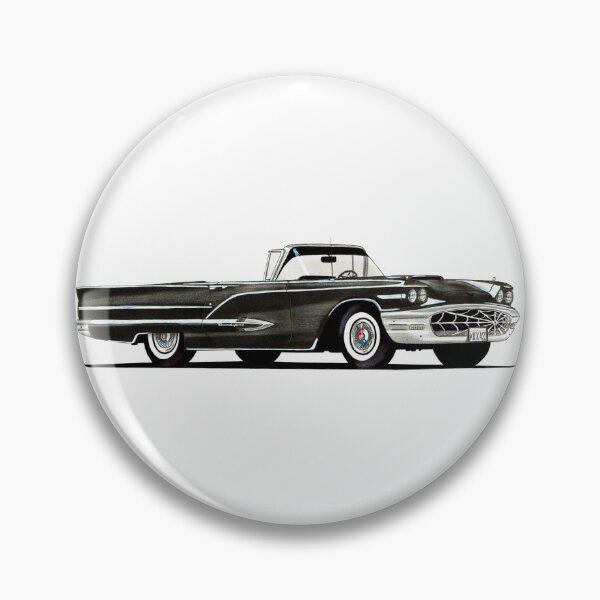 Item preview, Exclusive drawing legendary luxury premium american black retro car 1958 Thunderbird V8 engine designed and sold by Cars23.
