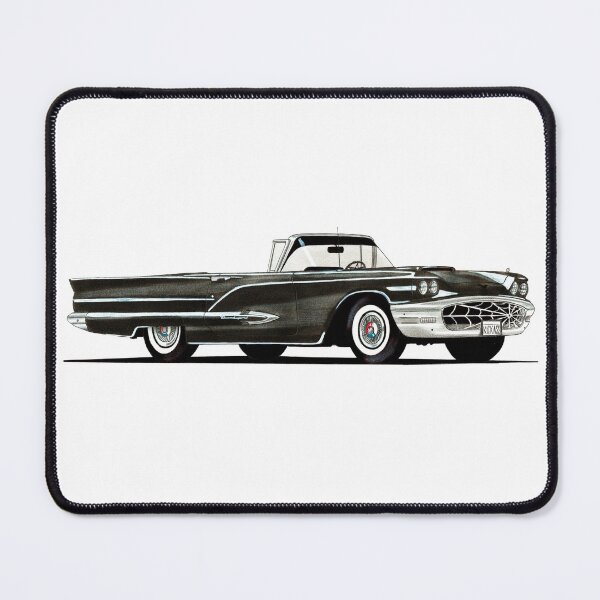Item preview, Exclusive drawing legendary luxury premium american black retro car 1958 Thunderbird V8 engine designed and sold by Cars23.