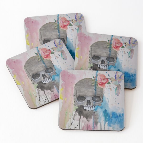 Item preview, Life and Death Harmony - Watercolor Aesthetic Splatter Skull Art designed and sold by AliAltinelArt.