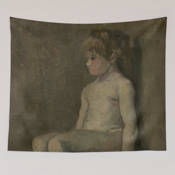 Item preview, Nude Girl Seated by Vincent van Gogh: Post Impressionist Figure Study designed and sold by artofuniverse.