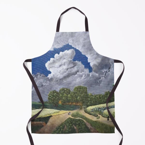 Item preview, Stormy Clouds Over Countryside - Impasto Acrylic Landscape Art designed and sold by AliAltinelArt.