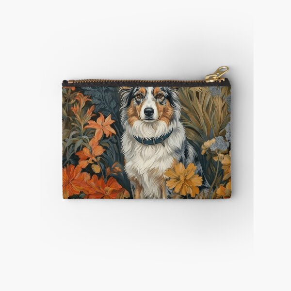 Item preview, Majestic Australian Shepherd Dog Floral Art designed and sold by AntiqueImages.
