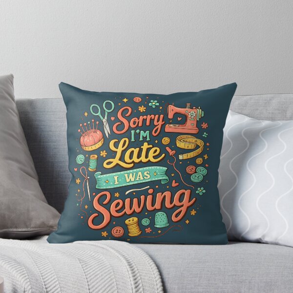 Item preview, Sorry I’m Late I Was Sewing – Cute Vintage Sewing Lover Design designed and sold by blankTeeShirt.