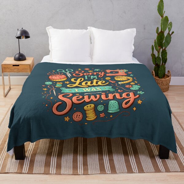 Item preview, Sorry I’m Late I Was Sewing – Cute Vintage Sewing Lover Design designed and sold by blankTeeShirt.