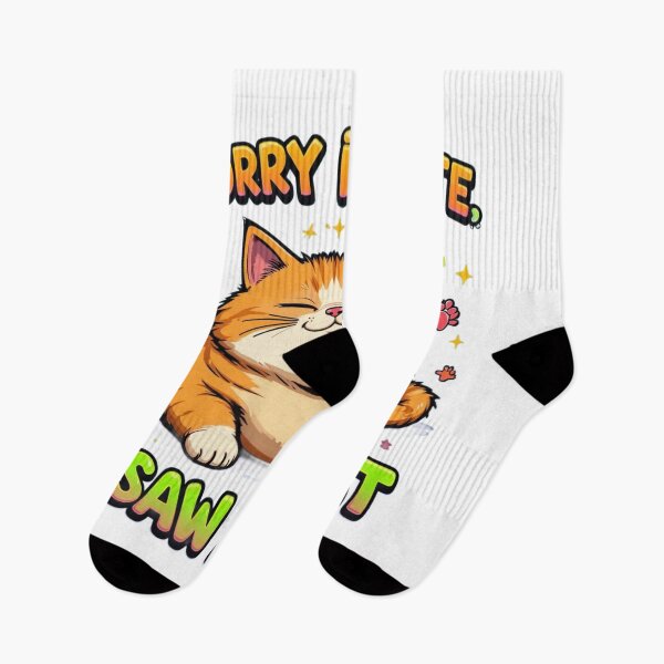 Item preview, Sorry I’m Late I Saw A Cat Funny Cute Orange Cat Lover T-Shirt designed and sold by Amitabr14.