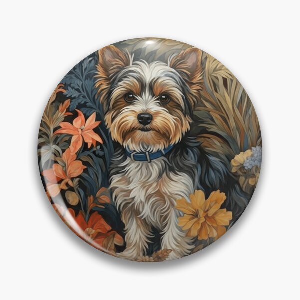 Item preview, Biewer Terrier Floral Art designed and sold by AntiqueImages.