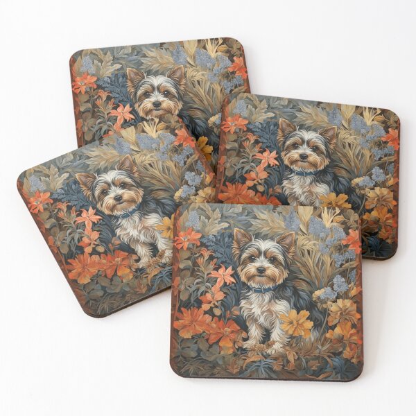 Item preview, Biewer Terrier Floral Art designed and sold by AntiqueImages.