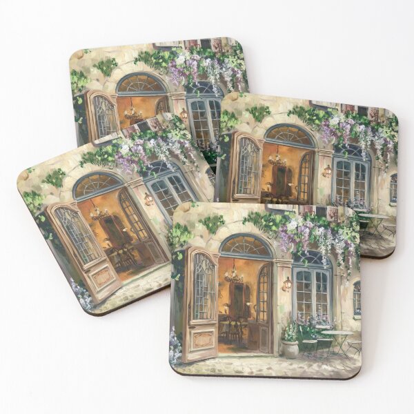 Item preview, French Courtyard Café Art | European Street Art designed and sold by CARRAANN.