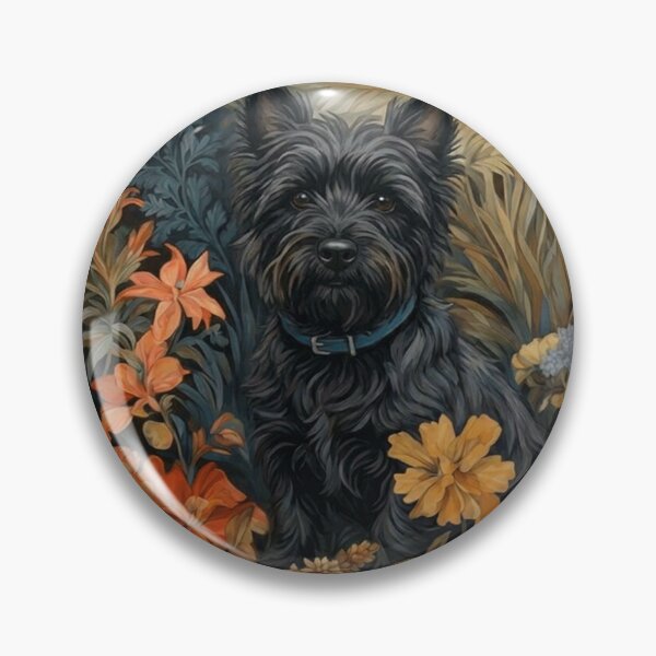 Item preview, Vintage Black Cairn Floral Garden Art designed and sold by AntiqueImages.