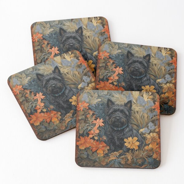 Item preview, Vintage Black Cairn Floral Garden Art designed and sold by AntiqueImages.