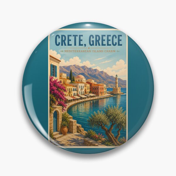 Item preview, Crete Greece Illustration Travel Art Vintage designed and sold by KrisSidDesigns.