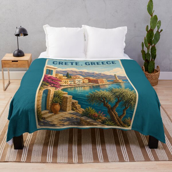 Item preview, Crete Greece Illustration Travel Art Vintage designed and sold by KrisSidDesigns.