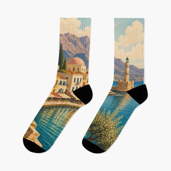 Item preview, Crete Greece Illustration Travel Art Vintage designed and sold by KrisSidDesigns.
