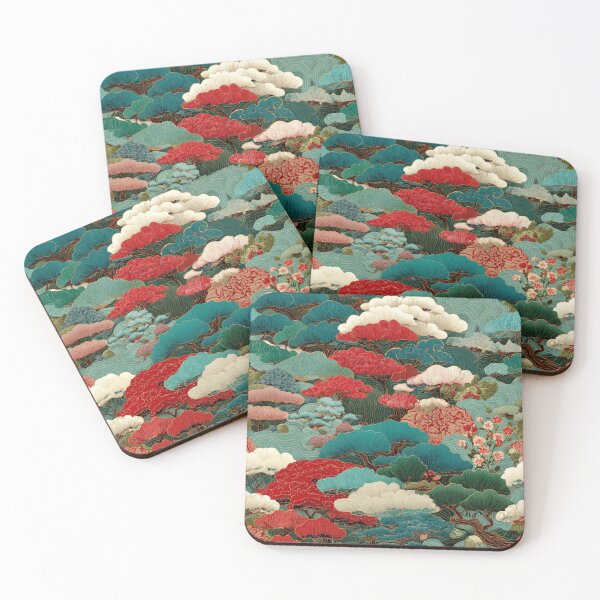 Item preview, Traditional Japanese Landscape Ukiyo-e Art Pattern designed and sold by NicolasGlowArt.